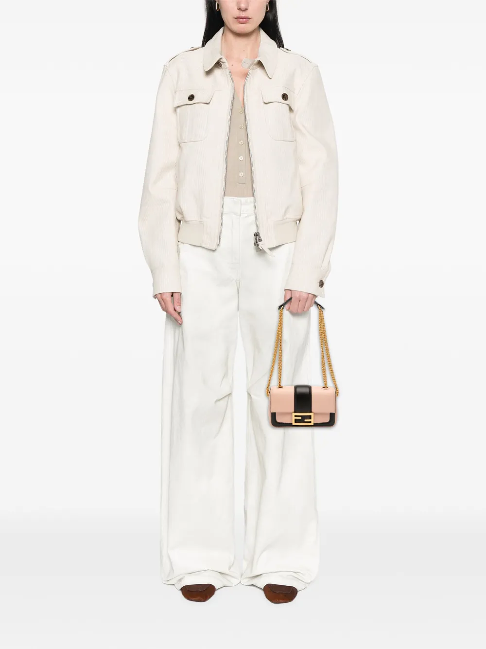 Fendi Pre-Owned 2010-2025 Mini Bicolor Nappa Apolo Chain Baguette shoulder bag | Pre-Owned | Image 2