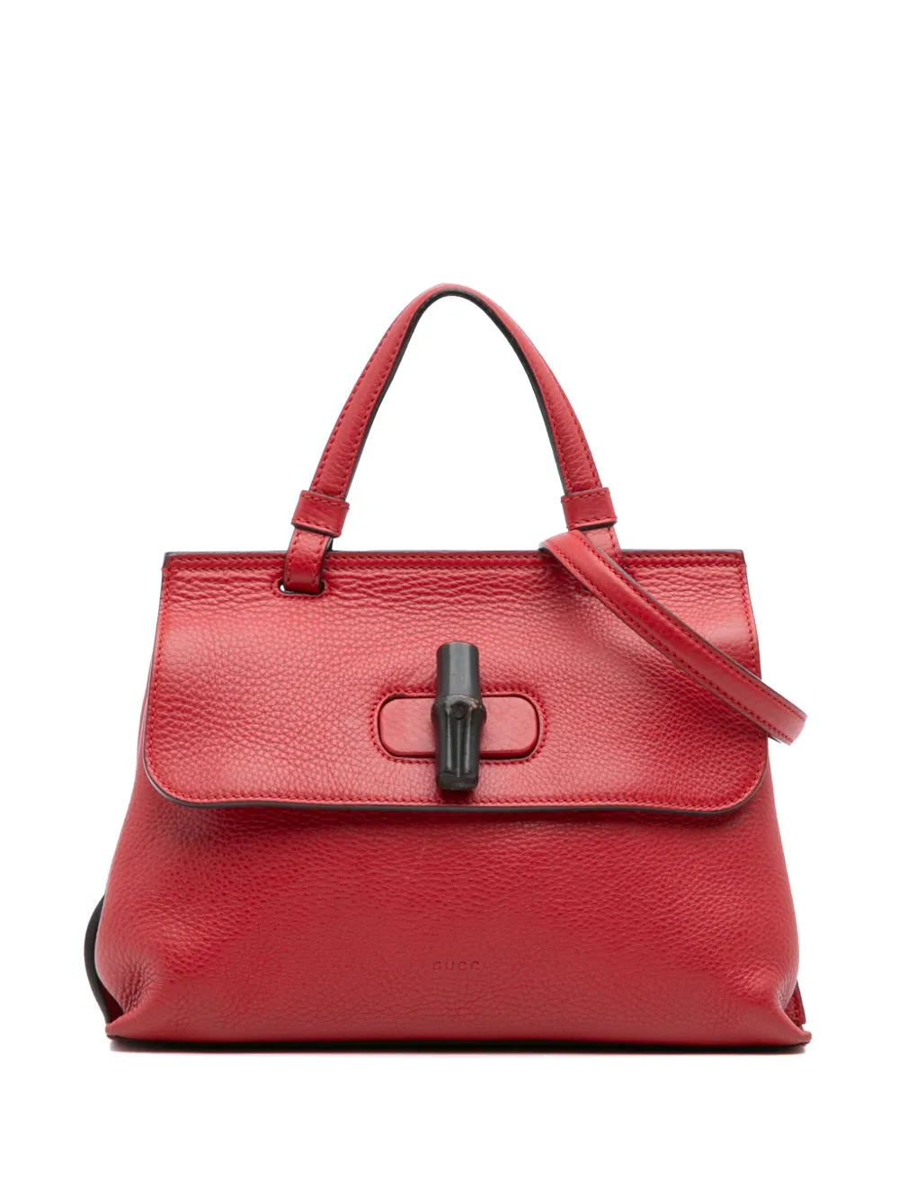 Gucci Pre-Owned 2016-2025 スモール レザー バンブー デイリー サッチェルバッグ - レッド