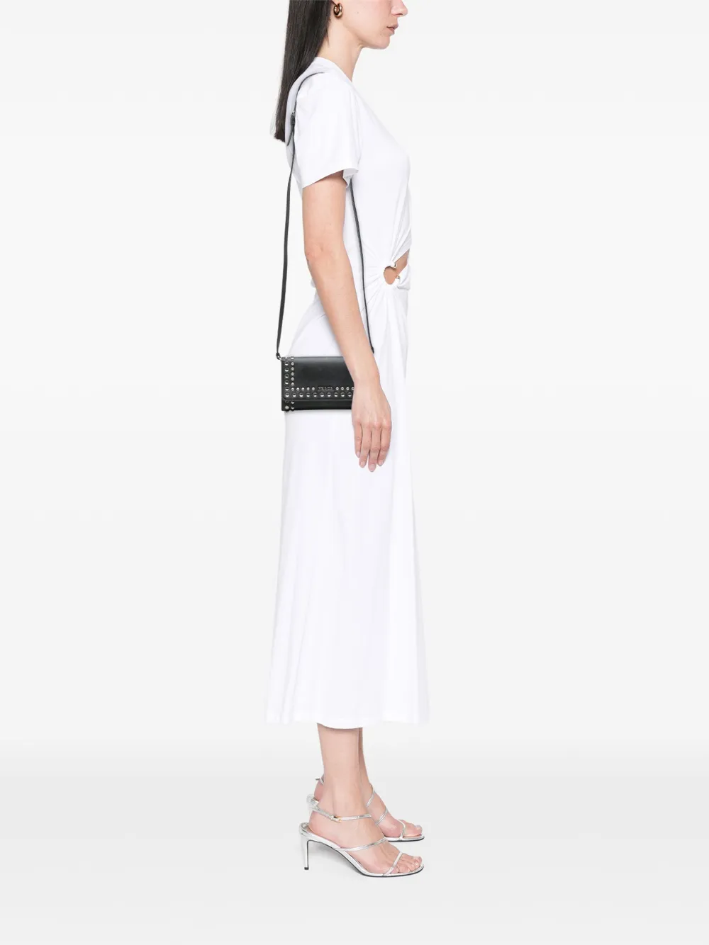 Prada Pre-Owned Crystal Nitded Wallet on Strap axelremsväska i Saffiano-läder från 2000-2025 | Pre-Owned | Image 2