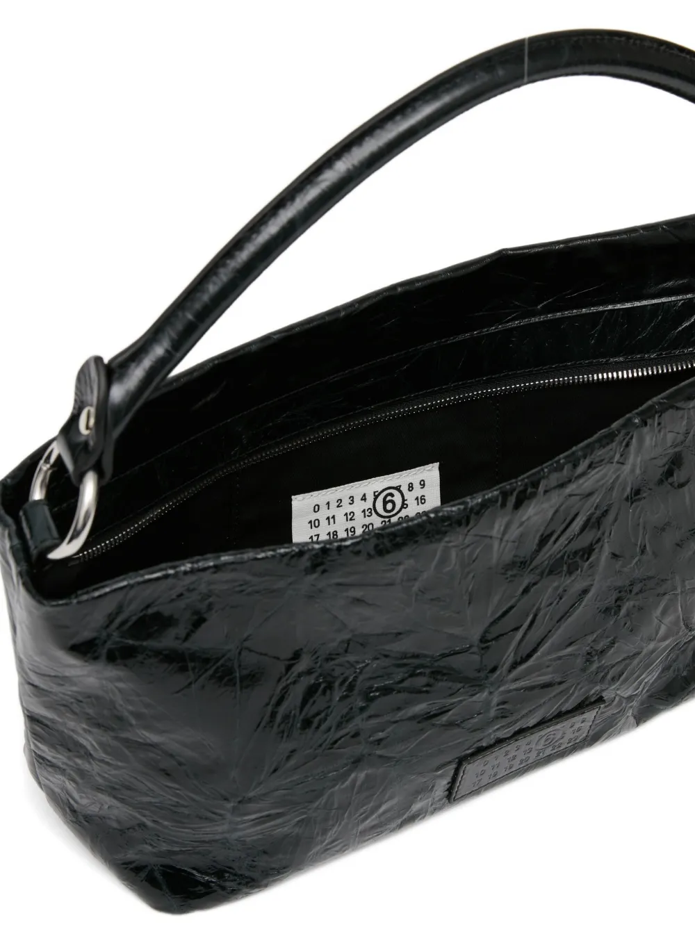 MM6 Maison Margiela Schoudertas met textuur en handgreep Zwart