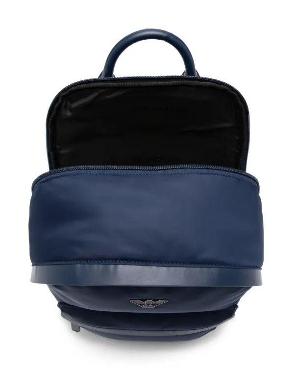 EMPORIO ARMANI ロゴバックパック ネイビー Emporio Armani logo-plaque Backpack | Blue | FARFETCH JO