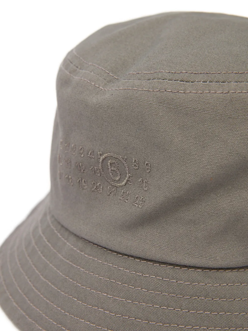 Mm6 Maison Margiela Embroidered Bucket Hat In Gray