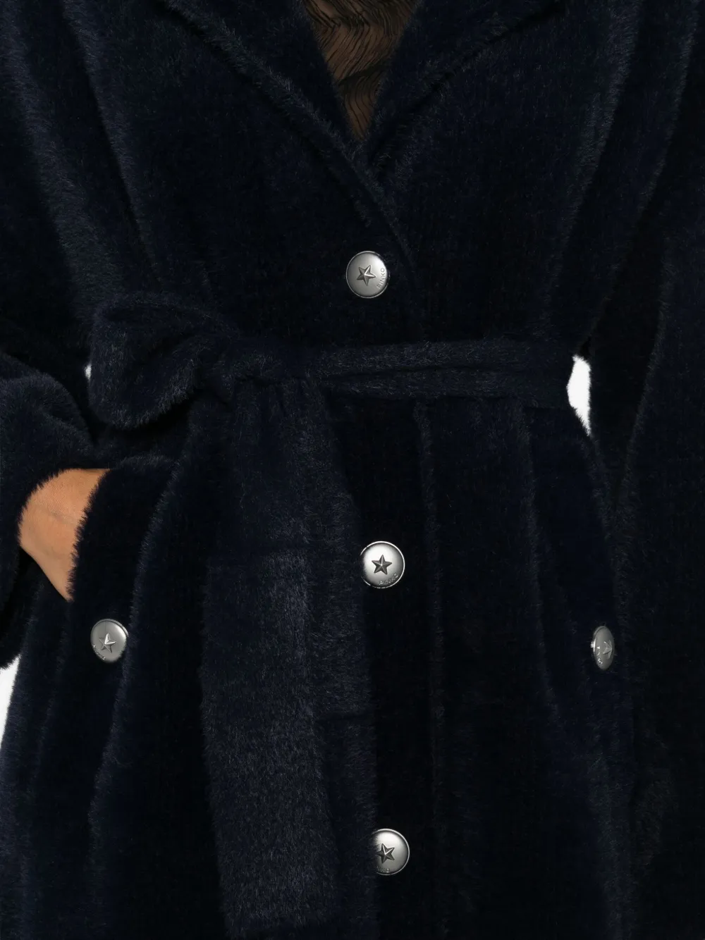 PINKO Jas van imitatiebont Zwart