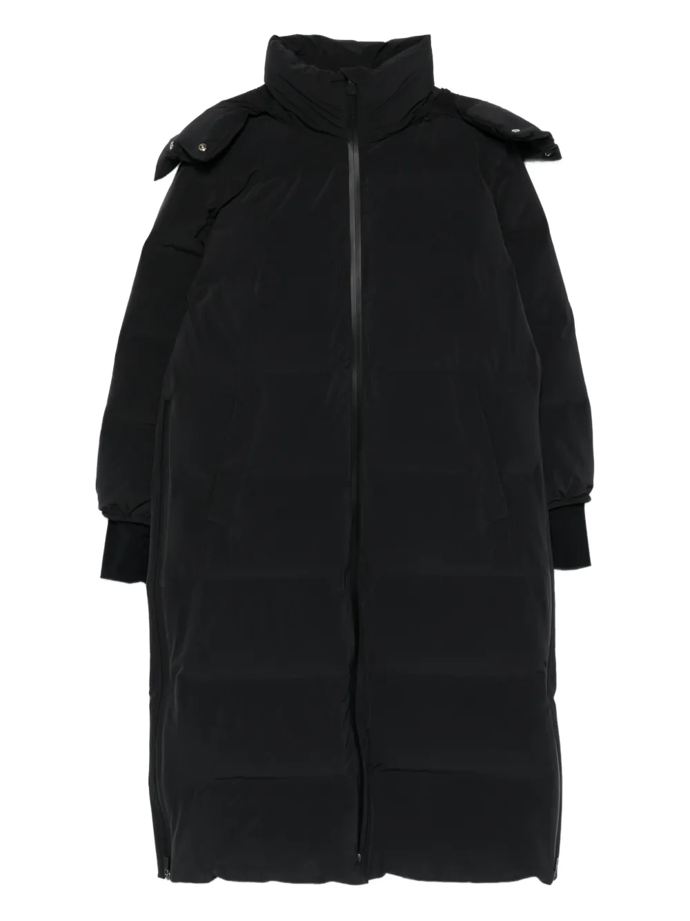 Herno hooded zip-up long coat | Black | Image 1