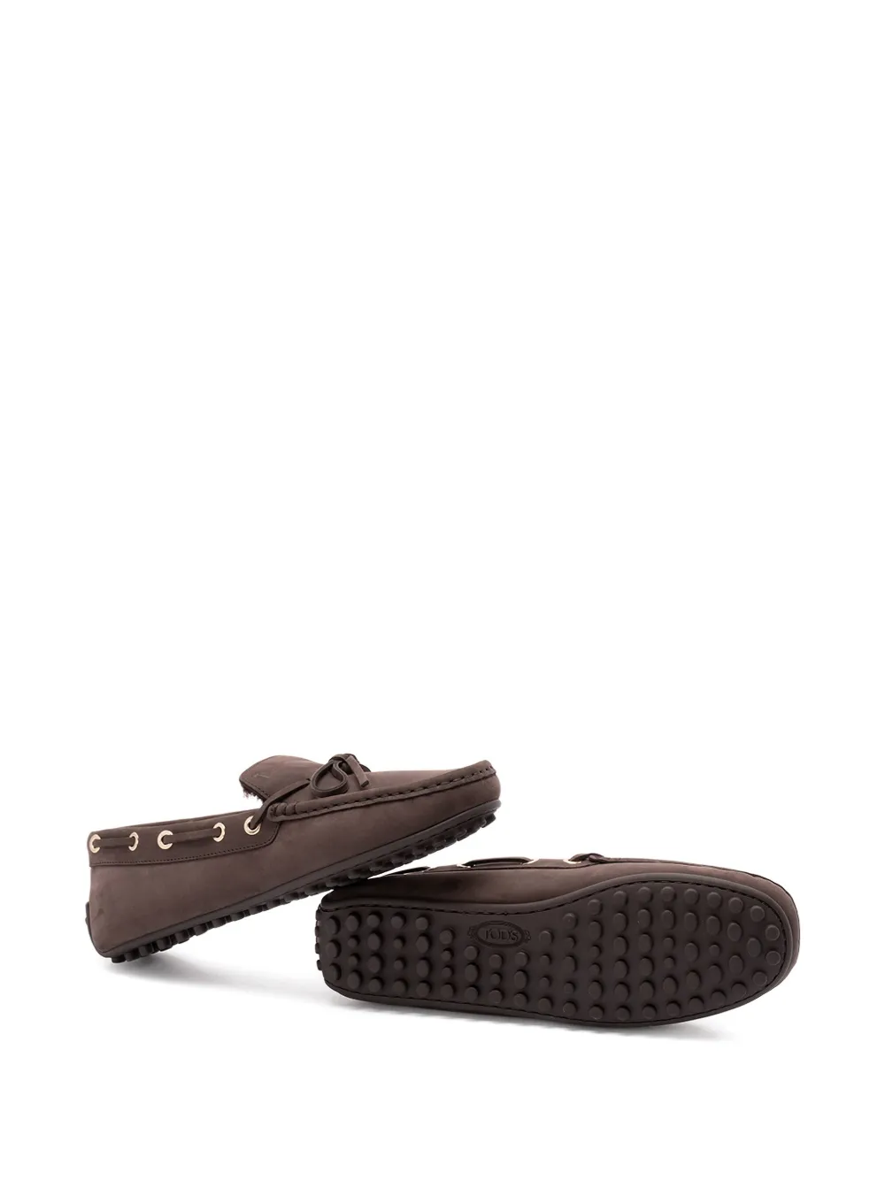 Tod's City Gommino tie-detail leather loafers Bruin
