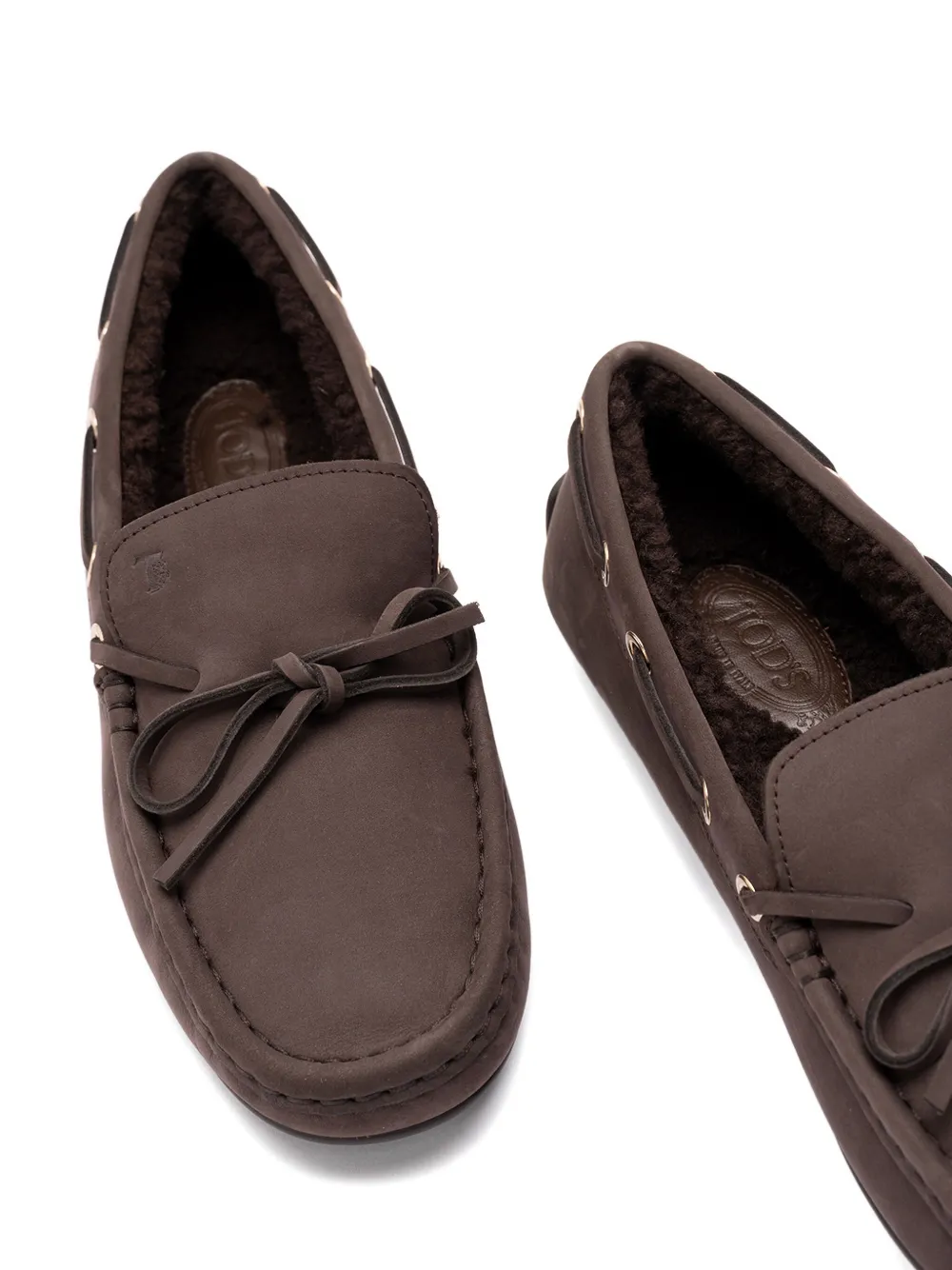 Tod's City Gommino tie-detail leather loafers Bruin