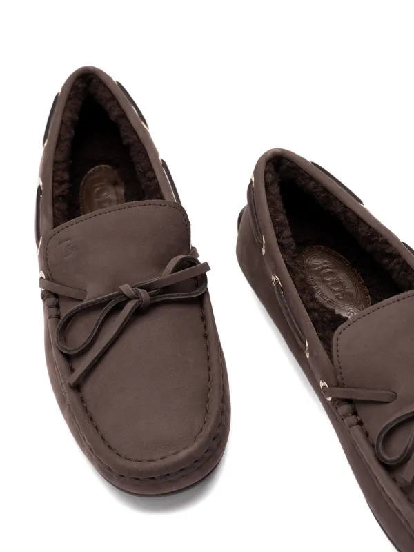 Tod's City Gommino tie-detail Leather Loafers | Brown | FARFETCH