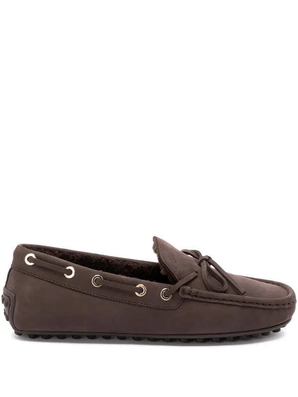 Tod's City Gommino Tie-detail Leather Loafers in Brown