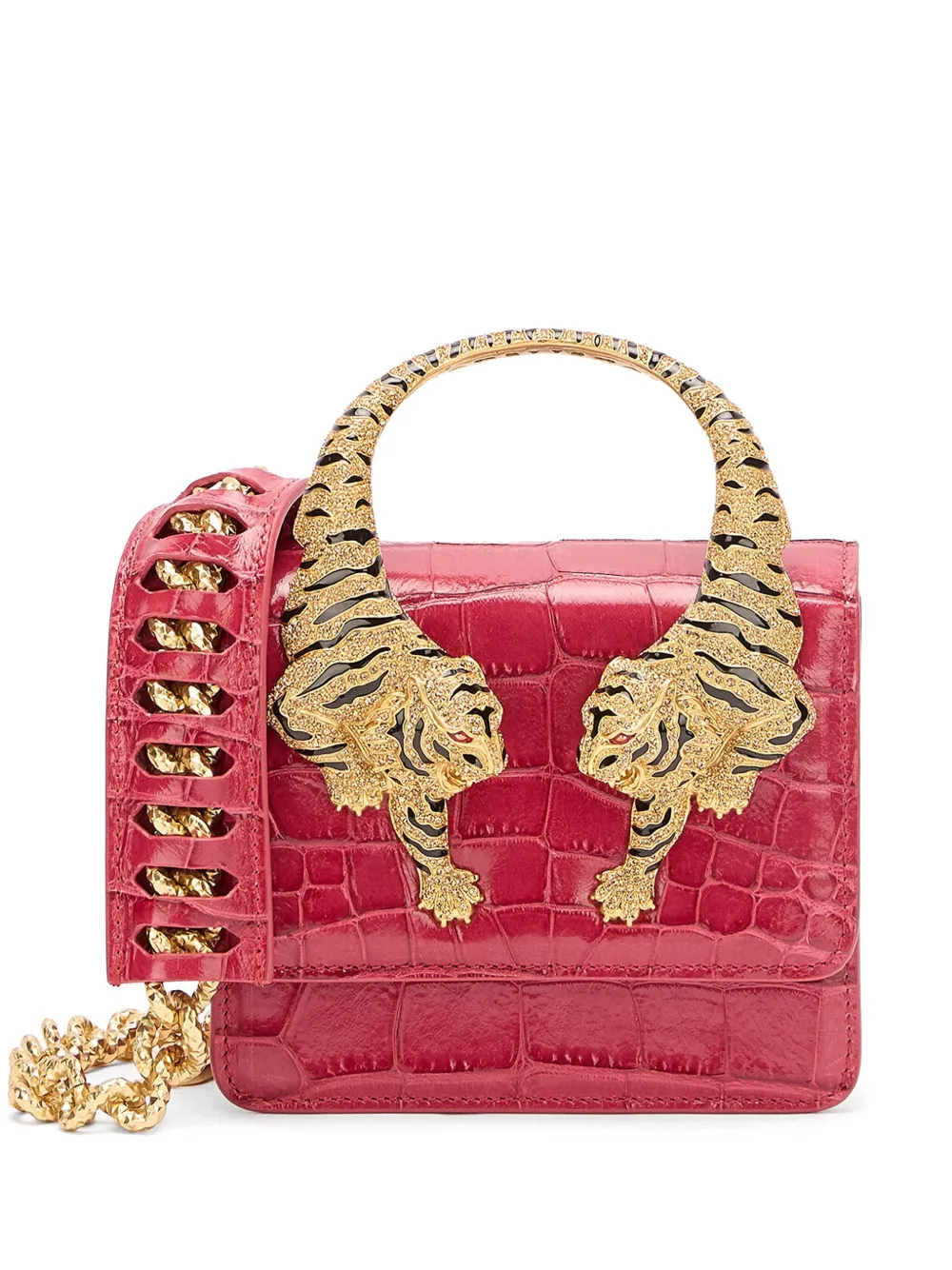Roberto Cavalli small Roar tiger chain mini bag | Pink | Image 1