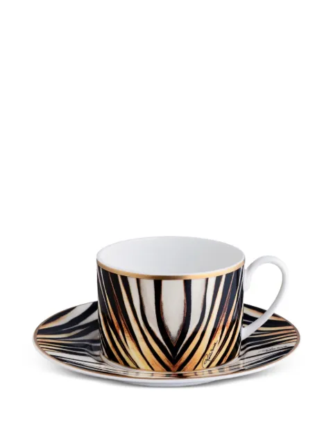 Roberto Cavalli Ray Of Gold zebra-stripe tea cups (set of two)