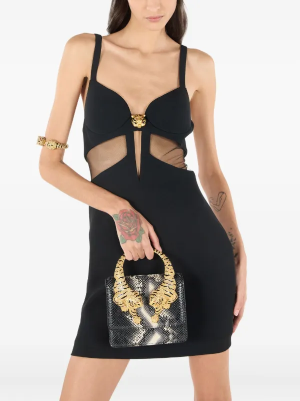 Roberto Cavalli Roar tiger-handle Mini Bag | Black | FARFETCH