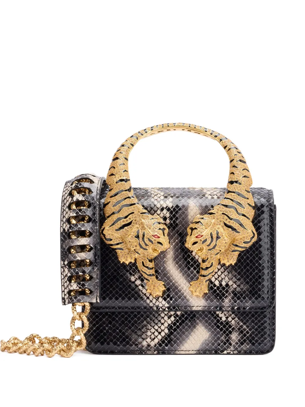 Roberto Cavalli Roar tiger-handle mini bag | Black | Image 1