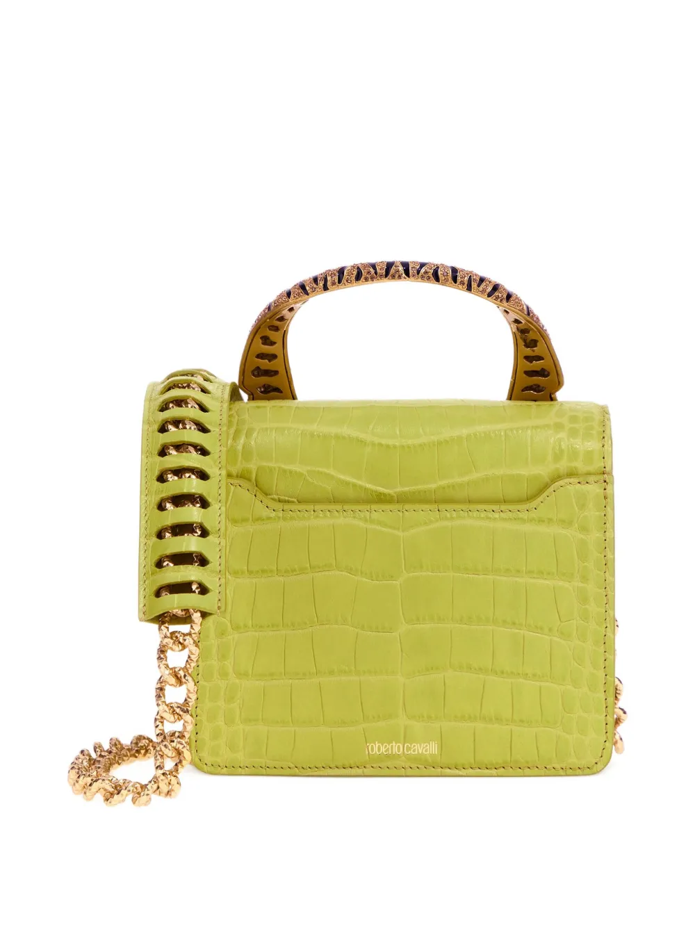 Roberto Cavalli Roar medium shopper met tijgerhandgreep Groen