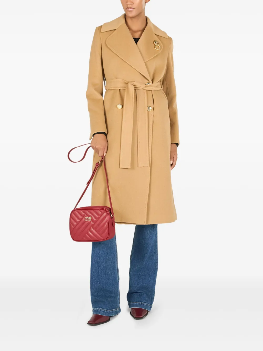 Roberto Cavalli Schoudertas met logo - Rood
