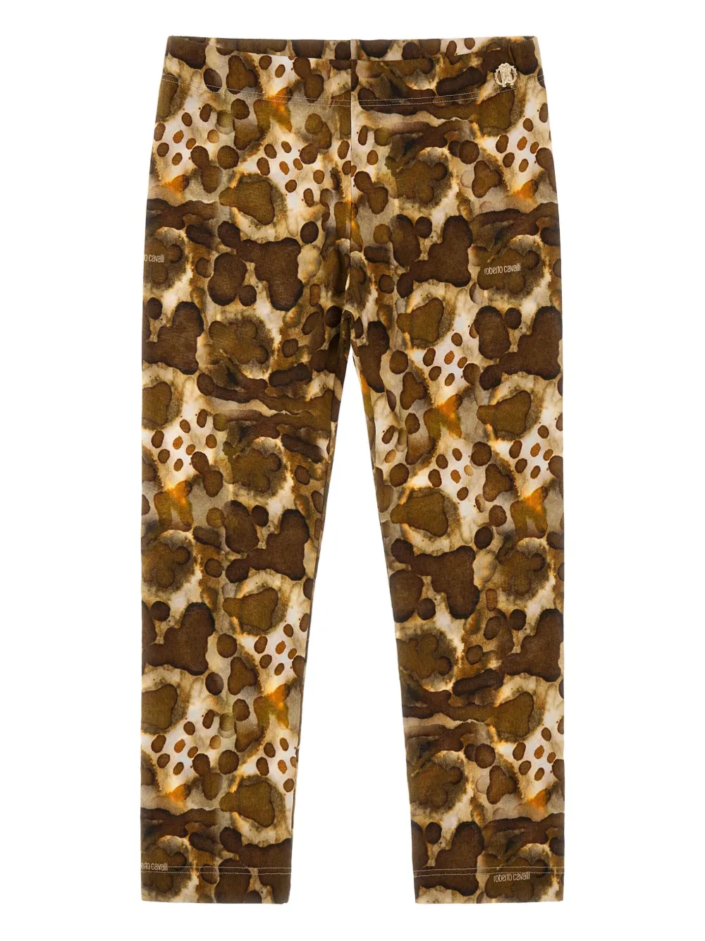 Roberto Cavalli Printed Trousers In Brown