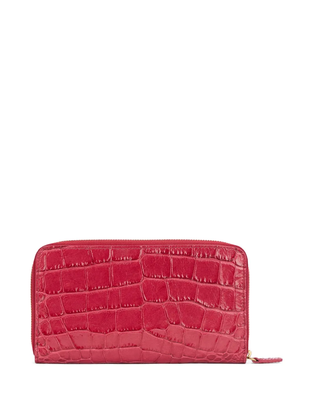 Roberto Cavalli Portemonnee met krokodillen-reliëf en logo - Roze