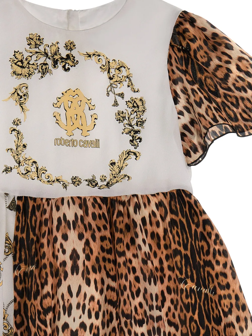 Roberto Cavalli Jurk met jaguarprint Beige