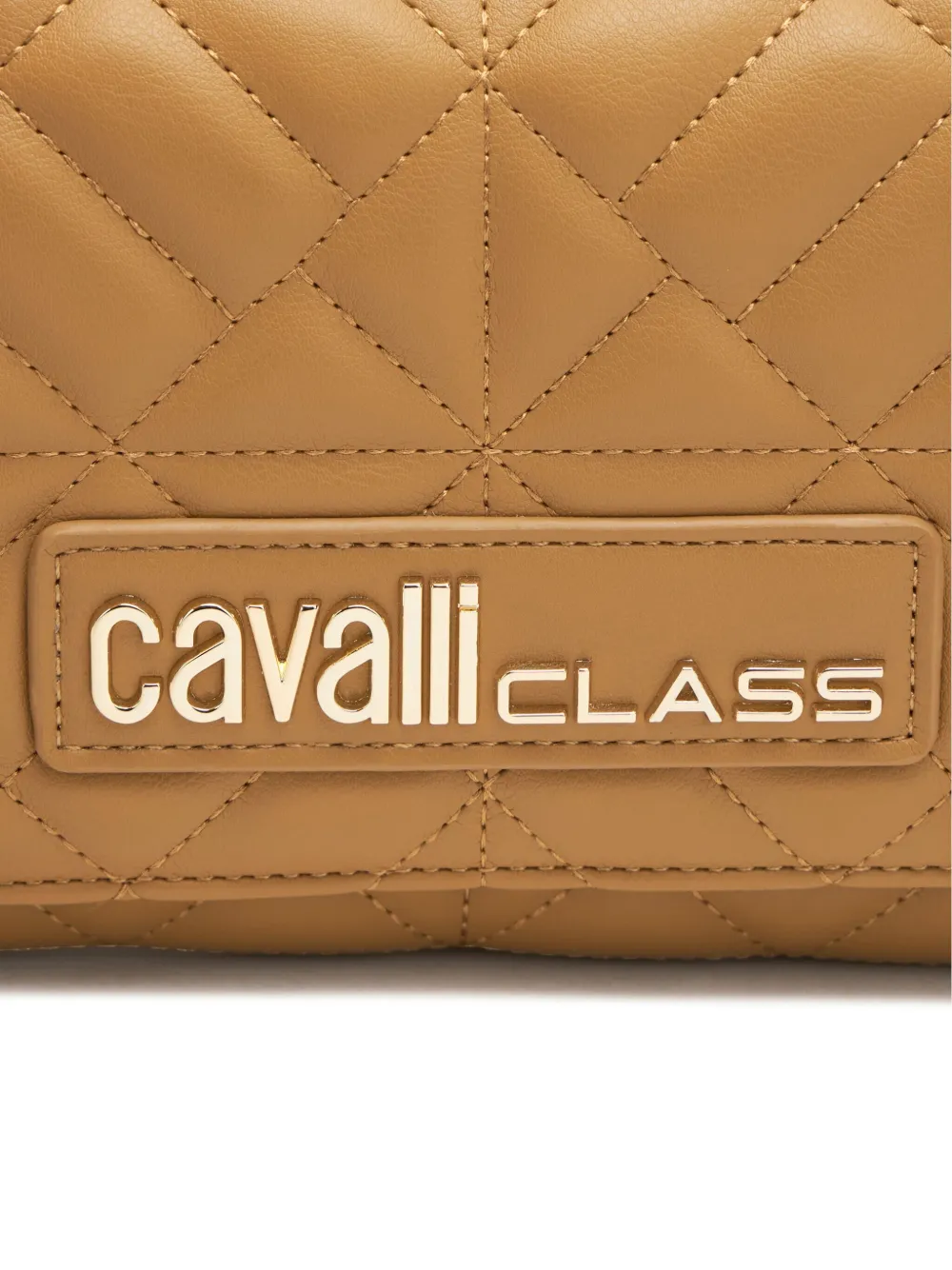 Roberto Cavalli Gewatteerde schoudertas met ketting Bruin