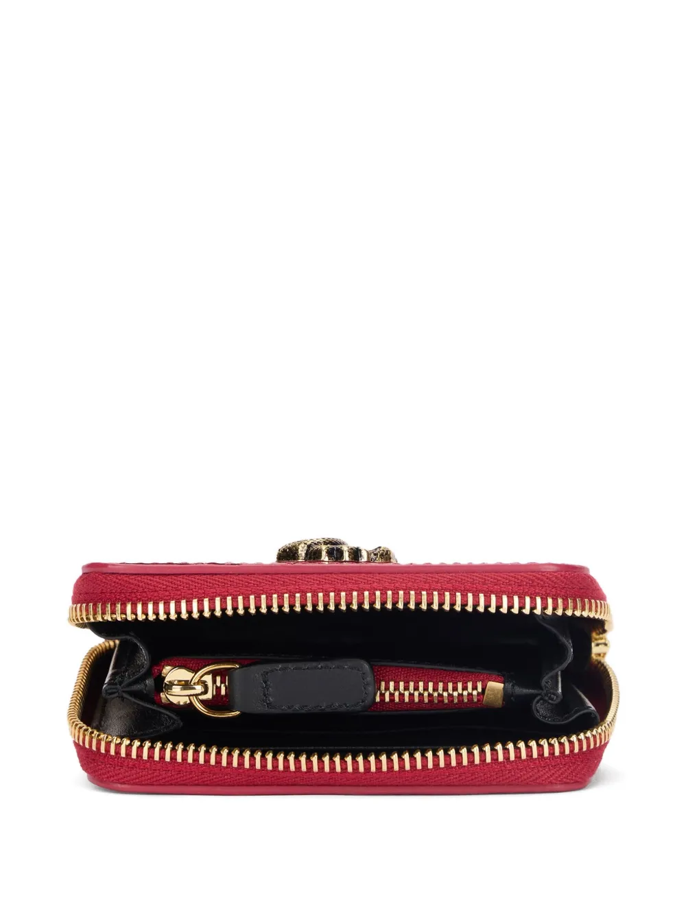 Roberto Cavalli Crocodile-effect Logo Wallet In Red