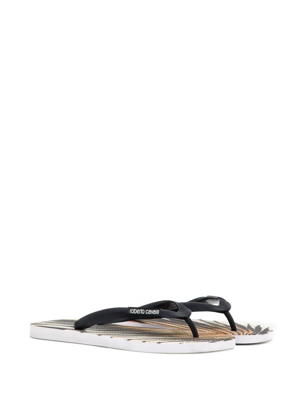 Roberto Cavalli Ray Of Gold print flip-flops | Image 2