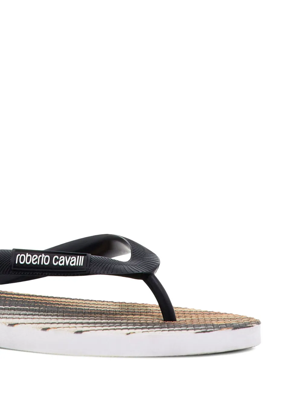 Roberto Cavalli Ray Of Gold teenslippers met print Zwart