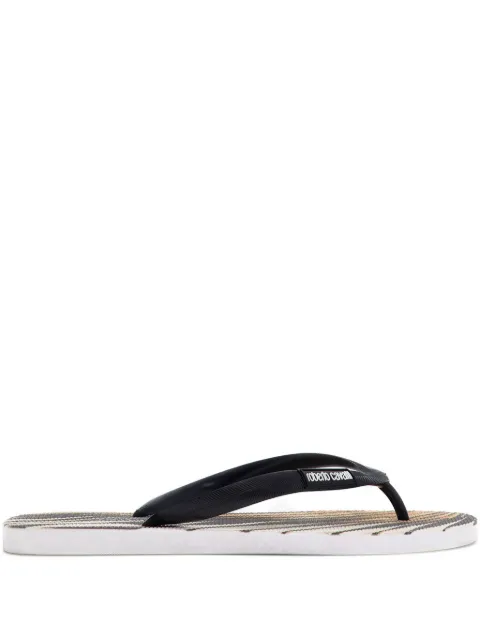 Roberto Cavalli Ray Of Gold print flip-flops
