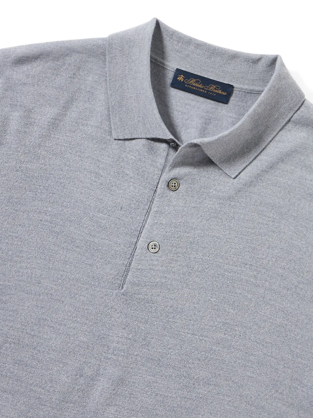 Brooks Brothers Poloshirt van merinowol met lange mouwen - Grijs