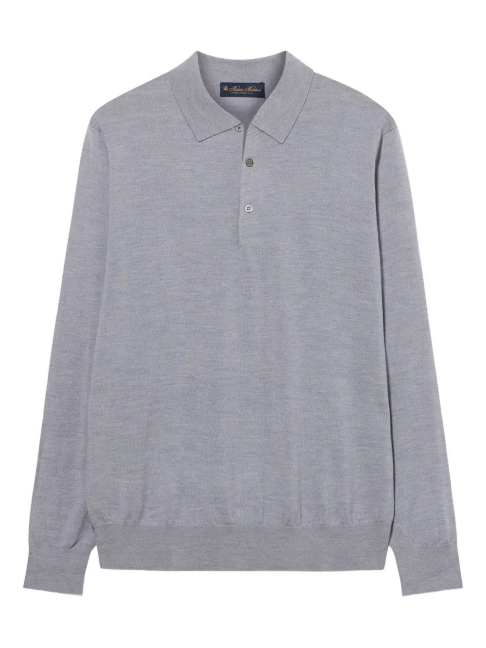 Brooks Brothers Polo in lana merino a maniche lunghe - Grigio