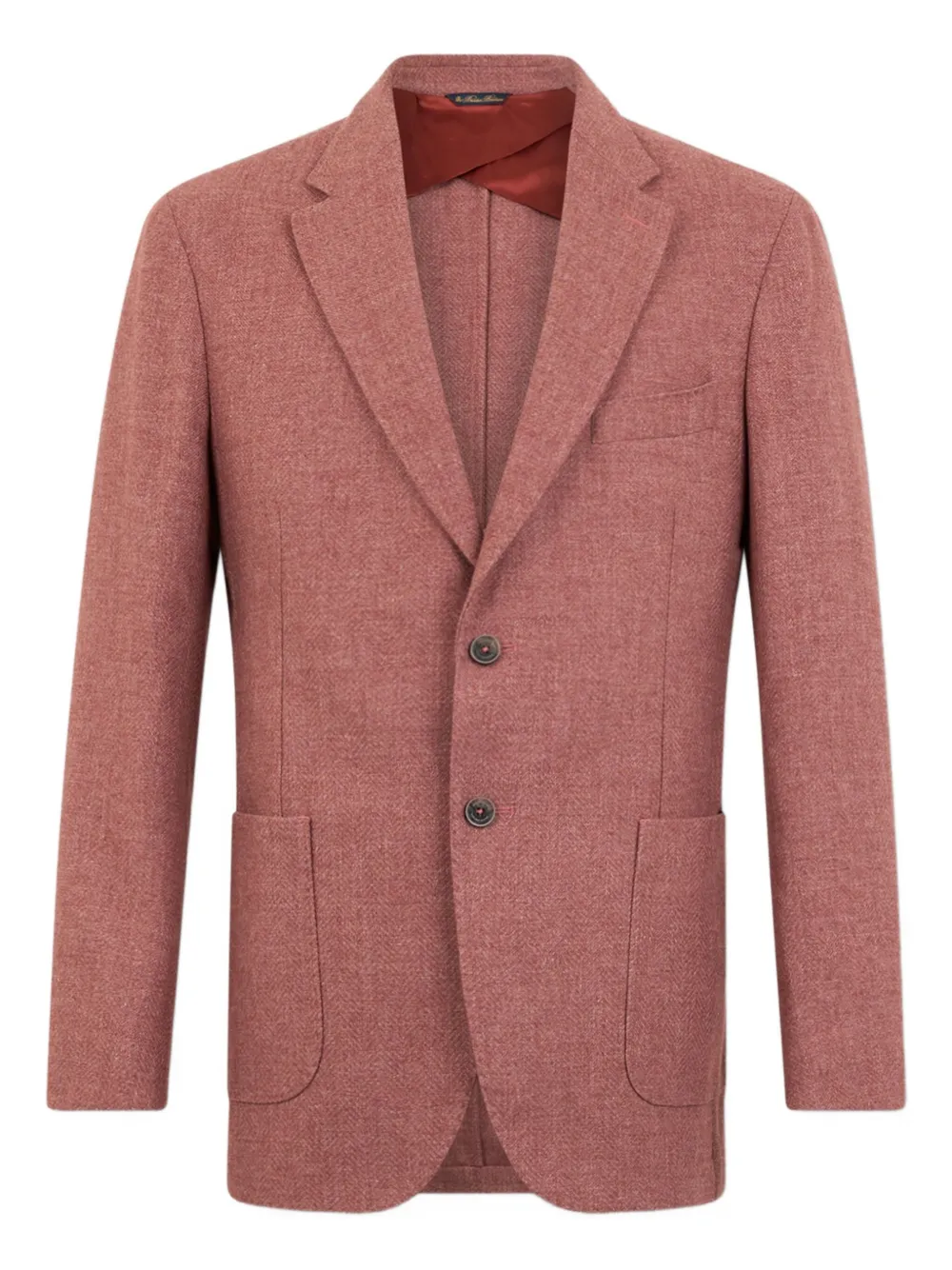 Brooks Brothers herringbone-pattern wool-blend blazer | Red | Image 1