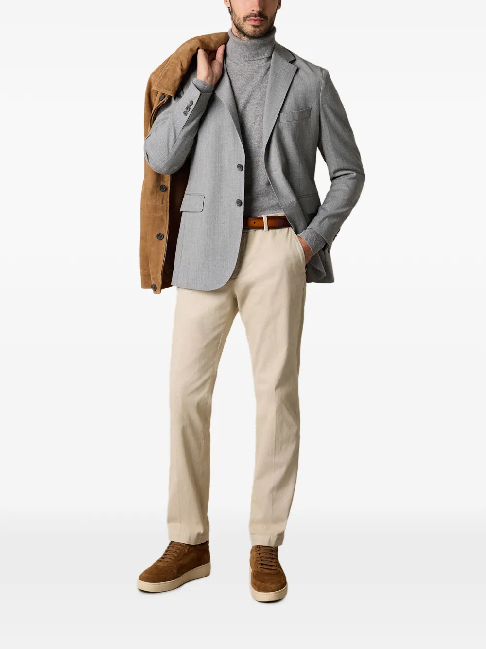 Brooks Brothers Blazer met enkele rij knopen Grijs