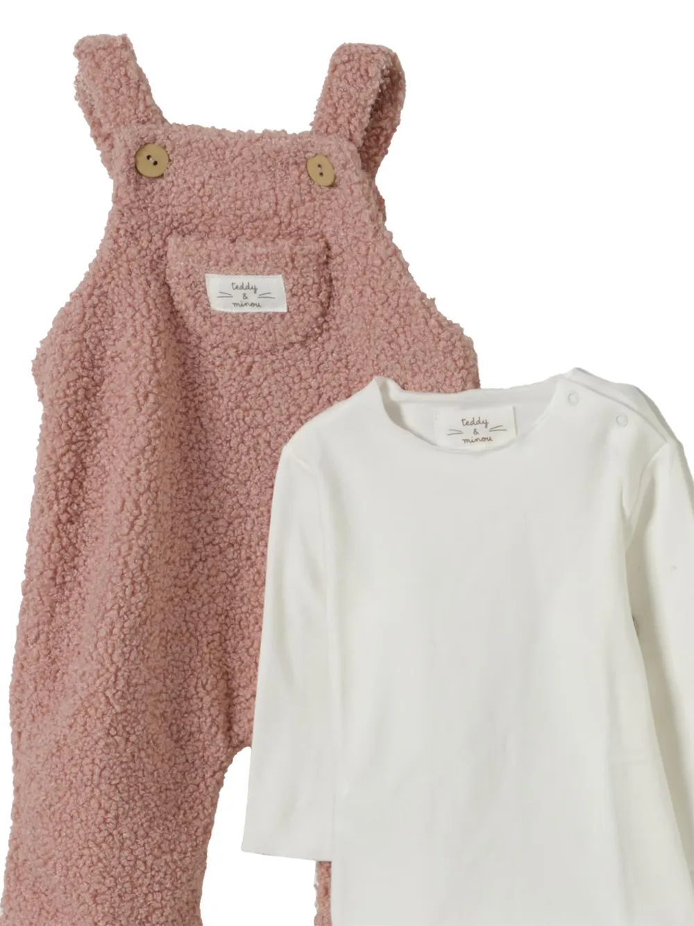 TEDDY & MINOU Romper met zak met knopen Roze