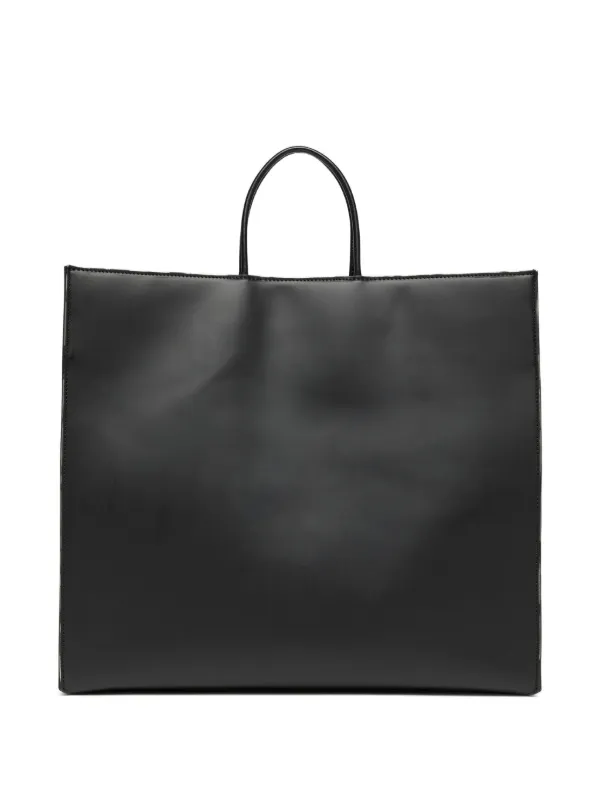 DIESEL ブラック レザートートバッグ 3D ショッパー 2wey tote Diesel Dsl 3D Tote Bag | FARFETCH