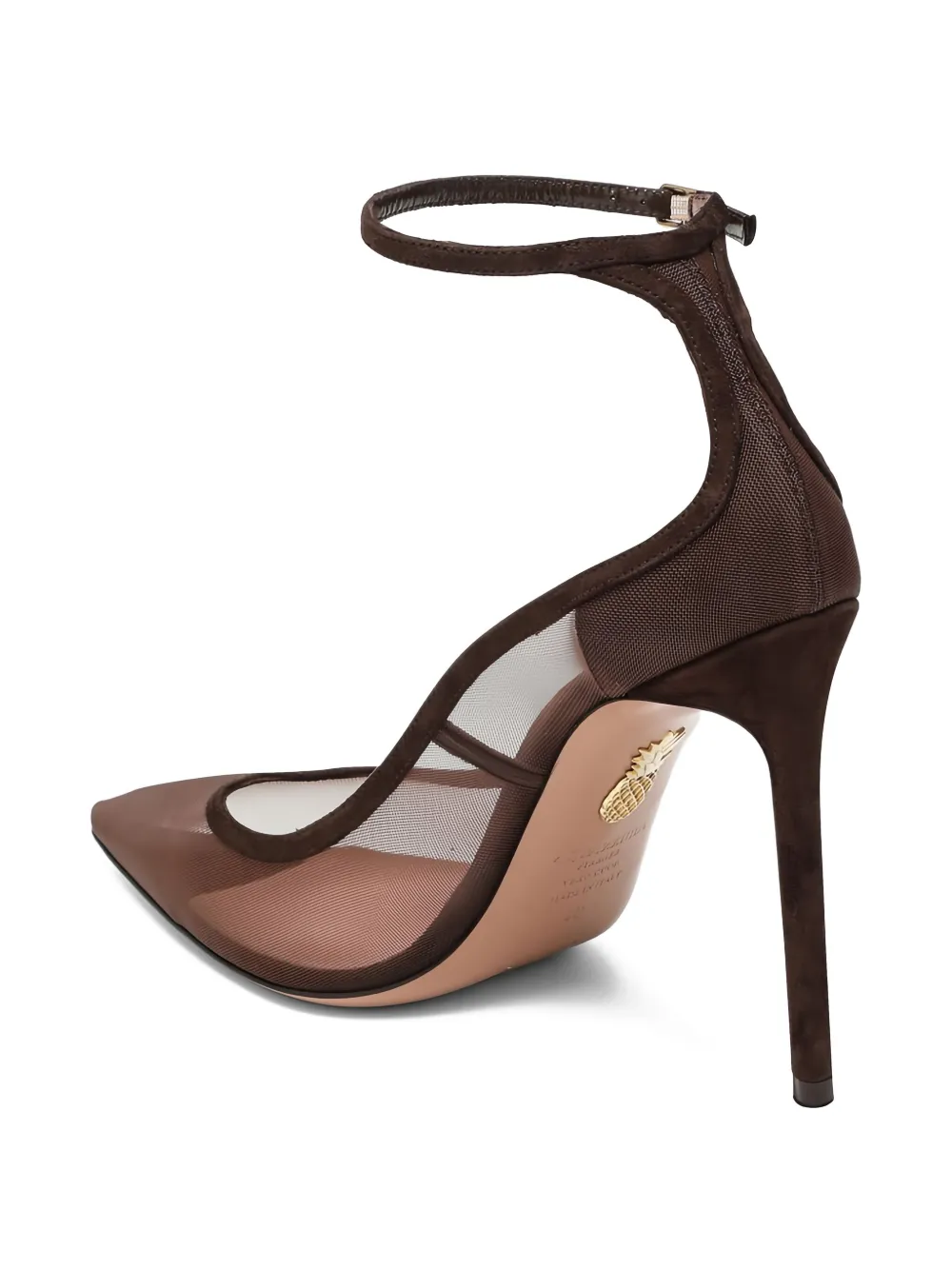 Aquazzura 85 mm pumps met mesh vlakken Bruin