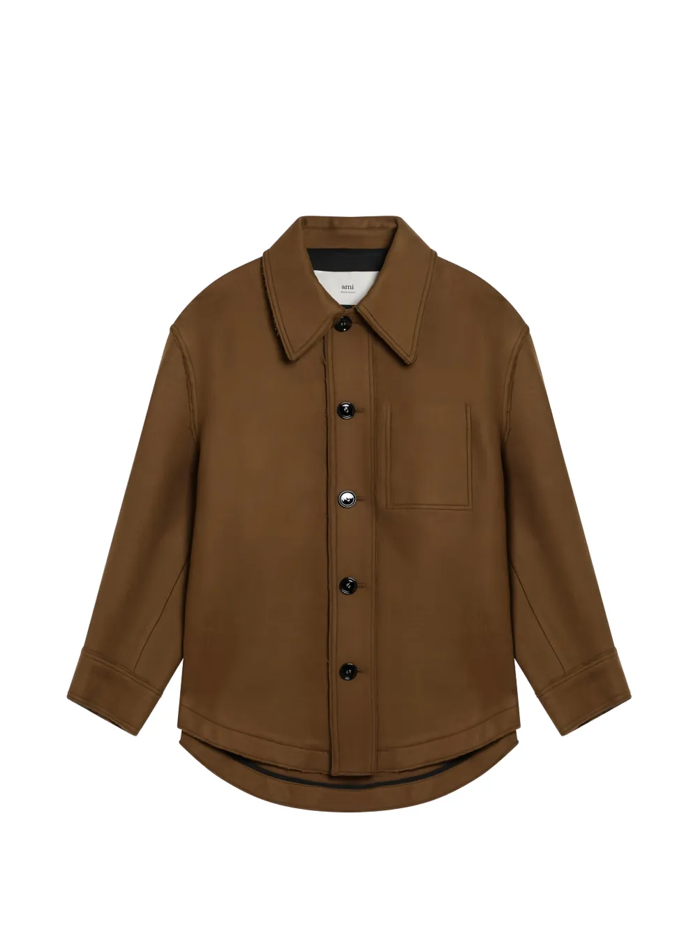 AMI Paris pocket long-sleeve shirt - Brown