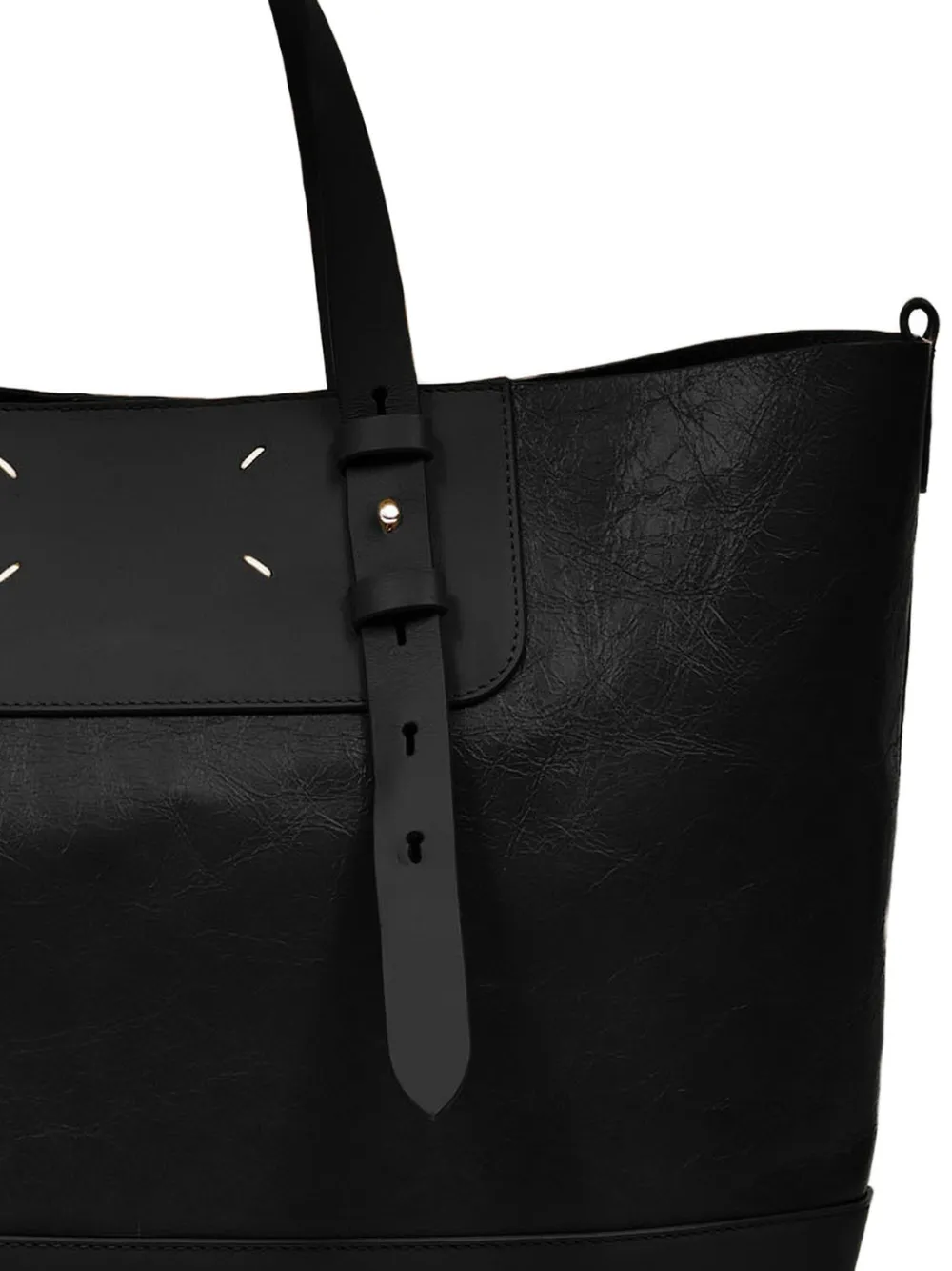 Maison Margiela black leather tote bag - Zwart