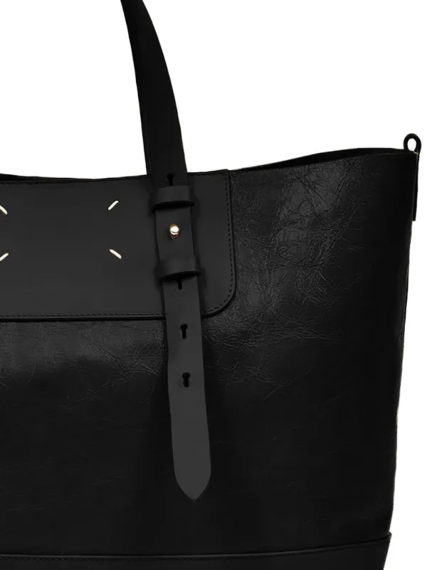Maison Margiela ホリゾンタル レザーハンドバッグ | ブラック
