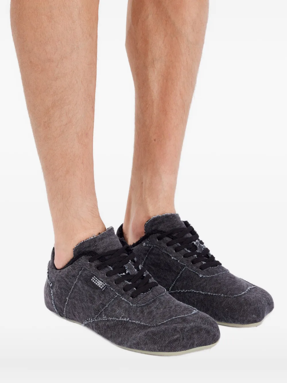 Mm6 Maison Margiela Anatomic Sneaker Black Canvas In Animal Print