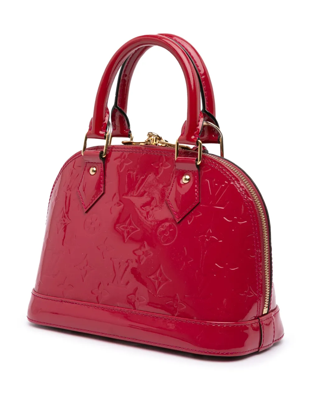 Pre-owned Louis Vuitton 2014 Monogram Vernis Alma Bb Satchel In Pink