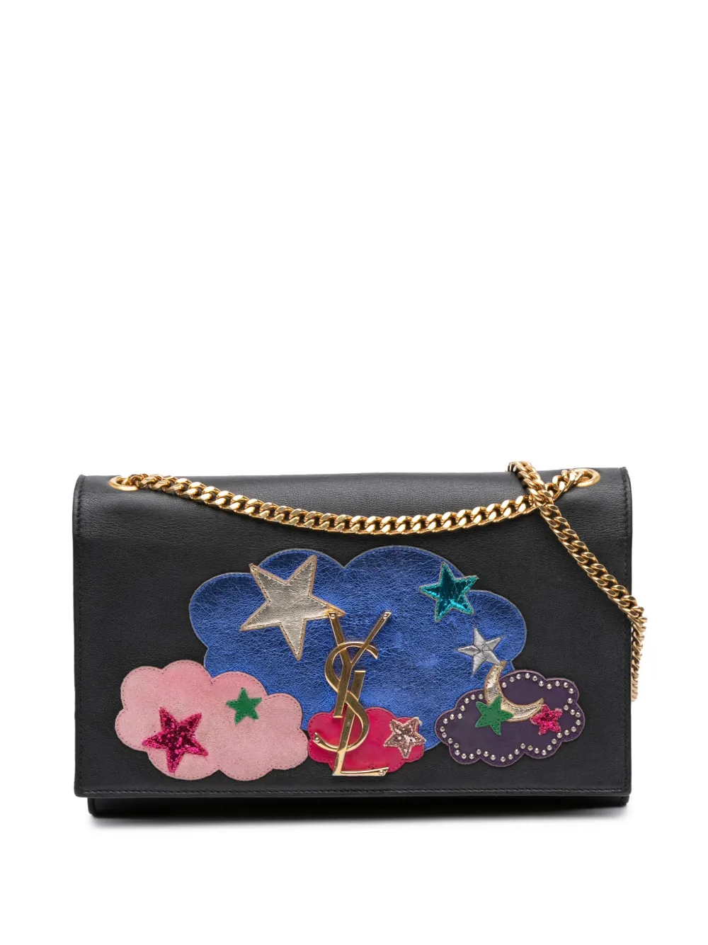 Saint Laurent Pre-Owned Borsa a tracolla Cloud Star Kate media in pelle di agnello con monogramma e design patchwork 2016 | nero | Image 1