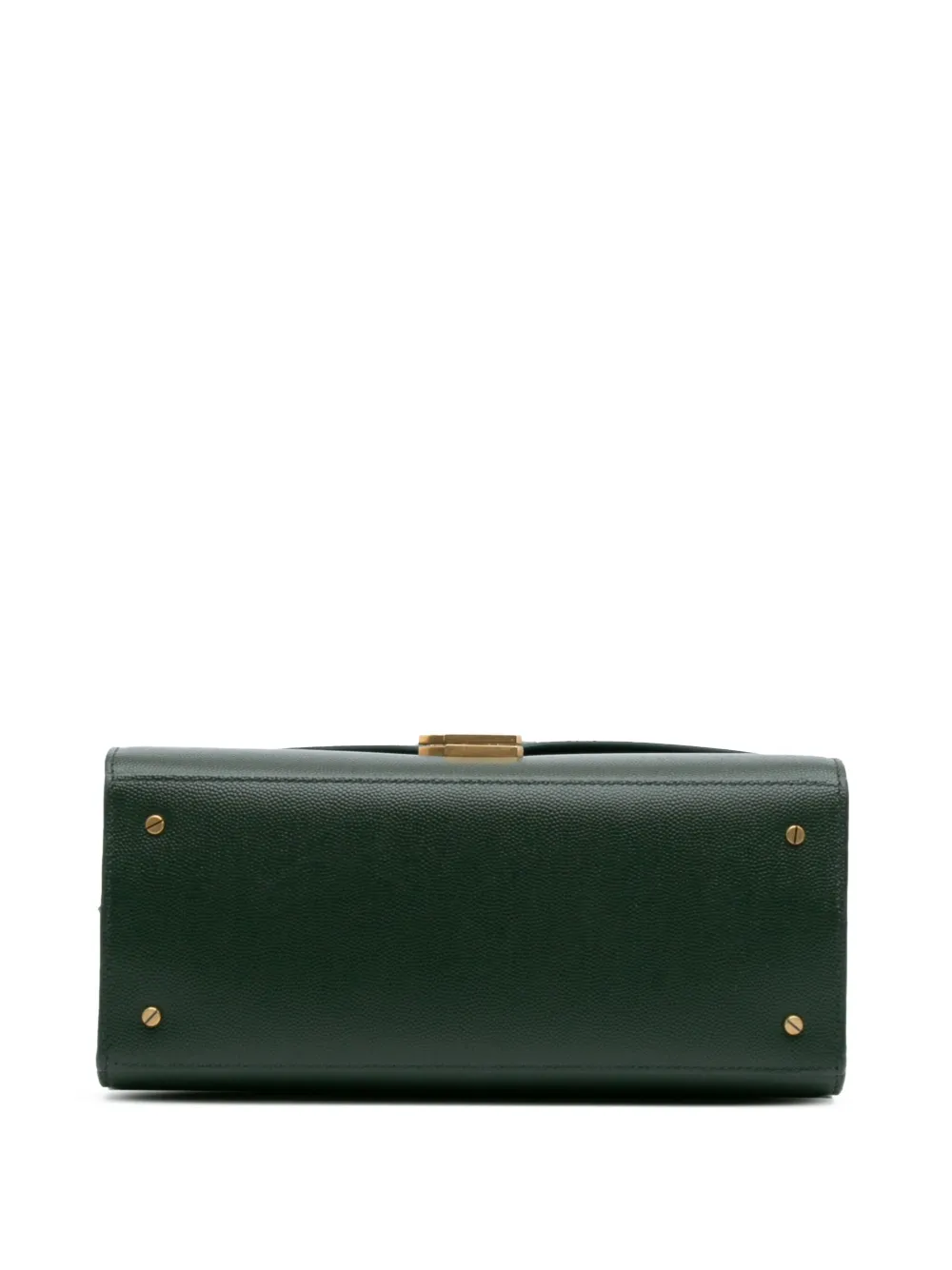 Pre-owned Saint Laurent 2019 Medium Grain De Poudre Classic Monogram Cassandra Top Handle Bag Satchel In Green