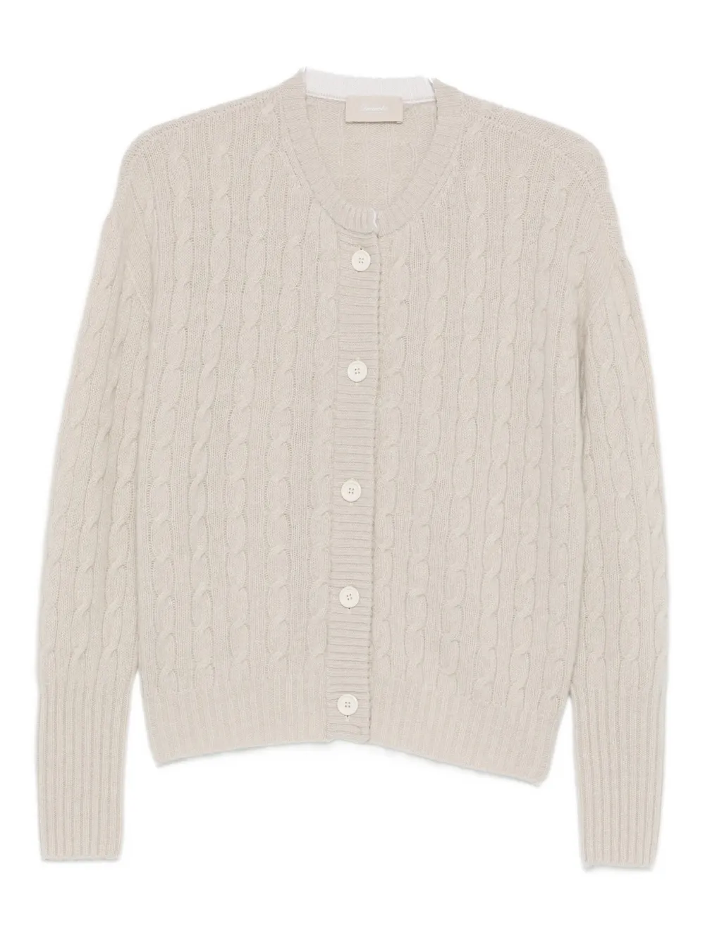 Drumohr Cable-knit Cardigan In Neutral