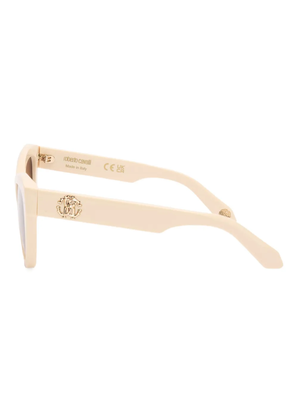 Roberto Cavalli Zonnebril met logoplakkaat - Beige