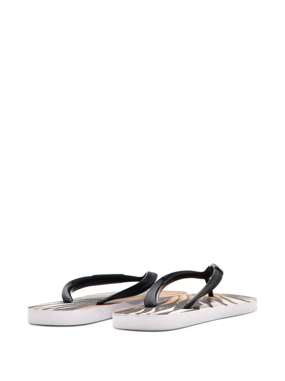 Roberto Cavalli Ray Gold teenslippers met print Zwart