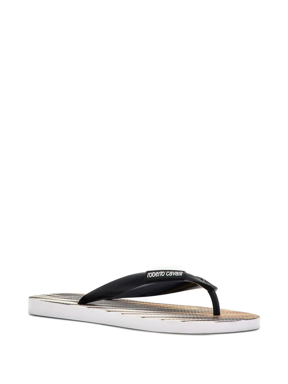 Roberto Cavalli Ray Gold teenslippers met print Zwart