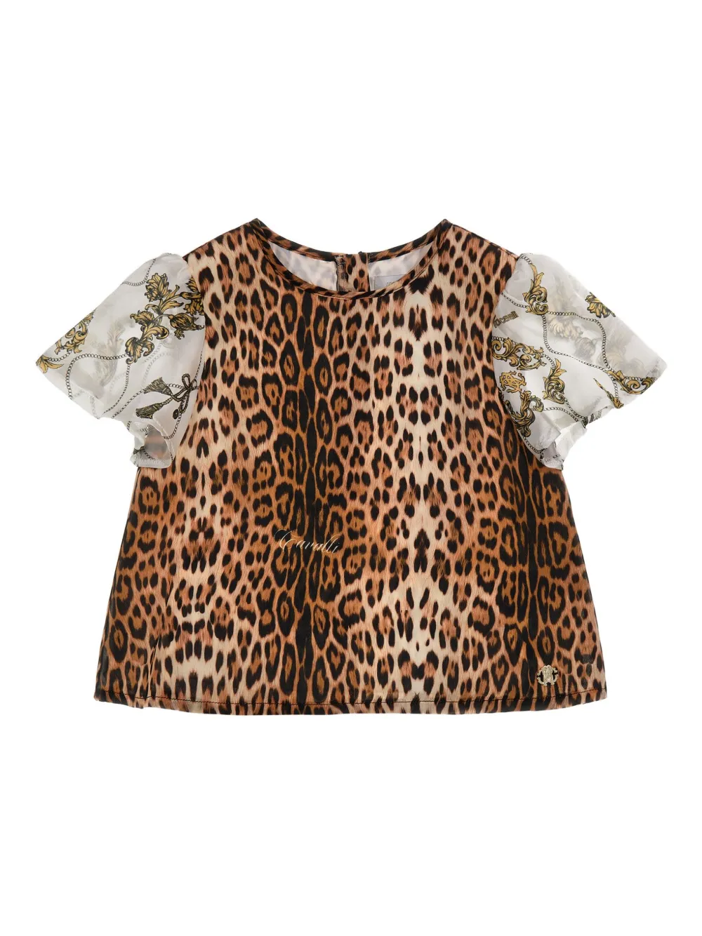 Roberto Cavalli Junior T-shirt con stampa Jaguar - Marrone