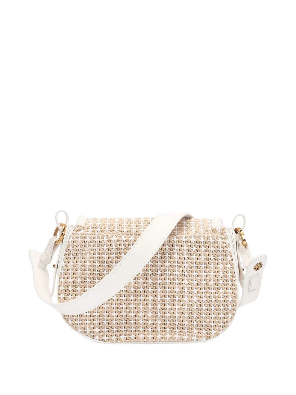 Roberto Cavalli Grote Fang geweven schoudertas Wit