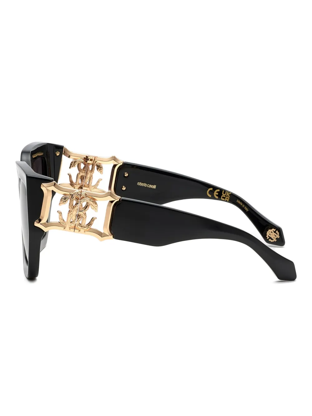 Roberto Cavalli Mirror Snake Collection zonnebril - Zwart