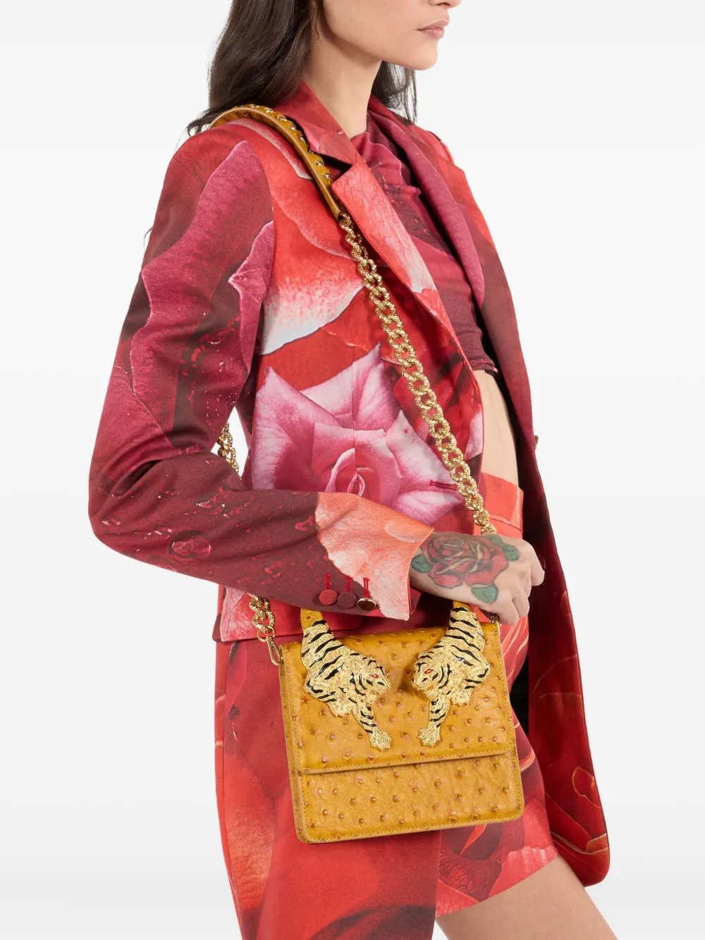Roberto Cavalli Roar shopper met tijgerapplicatie - Geel
