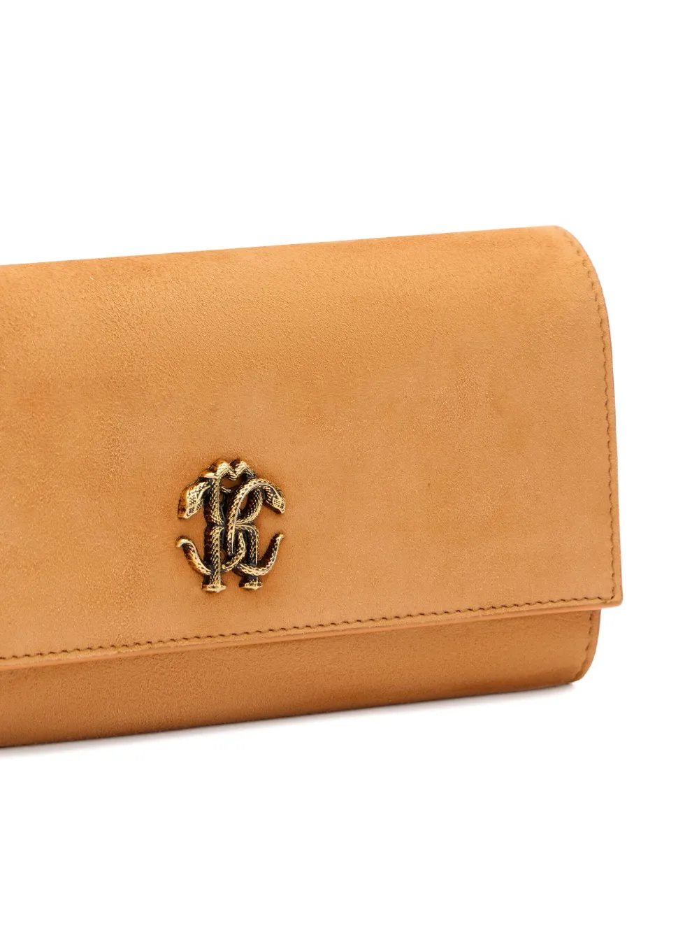 Roberto Cavalli Logo-plaque Wallet In Orange