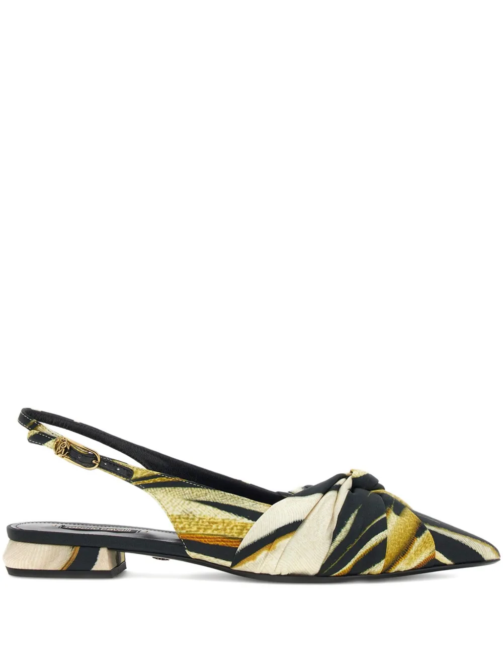 Roberto Cavalli The Pettegola geknoopte slingback pumps met print Zwart